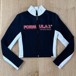 Pacsun Formula 1 Racer Zip Up Jacket in Black and White